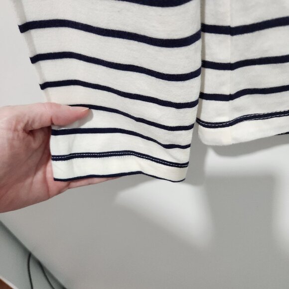 J. Crew Women's NEW Long Sleeve White with Navy Blue Stripes Turtleneck - Large - Picture 5 of 7